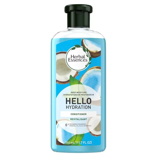 Herbal Essences Hello - Acondicionador de hidratación, humedad profunda para el cabello, 11.7 onzas líquidas, aroma a coco, sin parabenos, probado