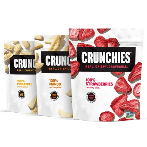 Miniatura 7 de Crunchies Frutas Liofilizadas, Fruta Crujiente 100% Totalmente Natural, Sin OGM y Kosher, Paquetes de Aperitivos de Fruta Liofilizada Resellables