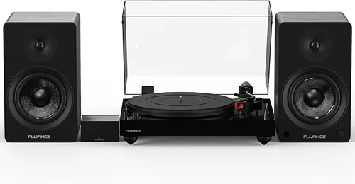 Miniatura 14 de Fluance Reference RT83 Tocadiscos de vinilo de alta fidelidad con preamplificador de fono PA10 y altavoces Ai61 de 6,5 pulgadas, cartucho rojo