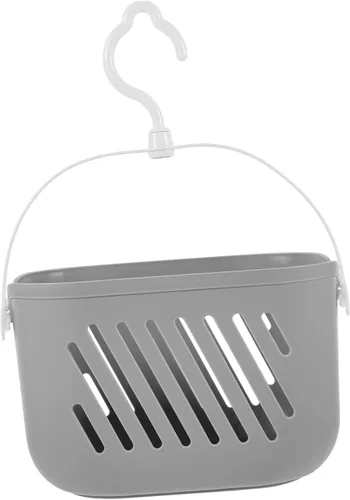 Miniatura 6 de Cesta de almacenamiento de mano de baño de plástico gris montado en la pared