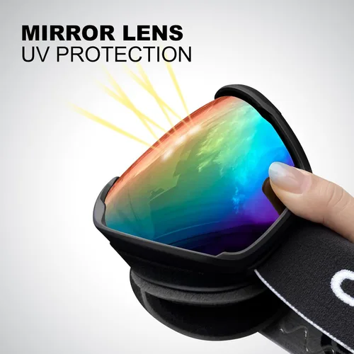 Miniatura 3 de Odoland Gafas de esquí Antivaho OTG protección UV gafas de nieve y snowboard para hombres, mujeres, adultos, jóvenes, esquí, snowboard