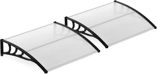 Tangkula 2 Pack 30" x 39" Window Awning, Modern Polycarbonate Overhead Door Awning with Hollow Sheet for Rain Snow Sunlight Protection, UPF 50+