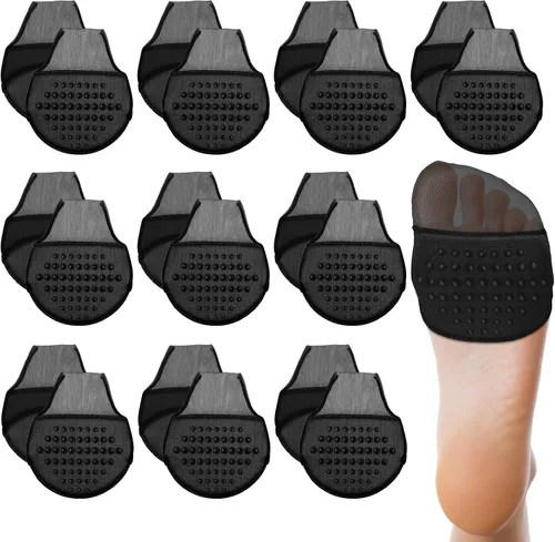 10 pares de calcetines para mujer con almohadillas acolchadas, almohadillas para el antepié, cojines medios calcetines, protectores antideslizantes