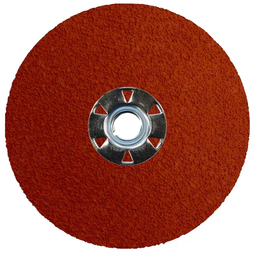 Miniatura 9 de Weiler 69887 Tiger Disco de lijado y molienda de fibra de alúmina de cerámica, 5 pulgadas de diámetro, grano 24, 5/8 pulgadas - 11 cubos