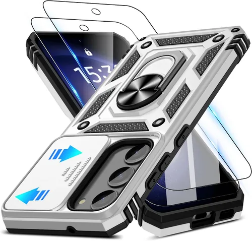 Miniatura 13 de ATUMP Funda para OnePlus Nord N200 5G con protector de pantalla HD con cubierta para cámara deslizante, soporte de anillo de rotación de 360°
