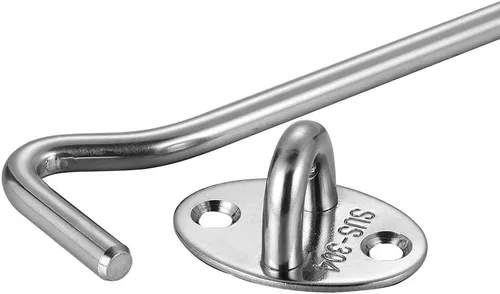Miniatura 3 de Gancho de cabina【2 piezas】SUS 304 de acero inoxidable para cobertizo de puerta de puerta, soporte silencioso para ventana (16 pulgadas)