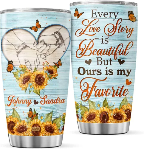 Miniatura 13 de CUBICER Vaso de café para parejas, taza de viaje floral con tapa, regalos de cumpleaños para mujeres, esposa, novias, adultos, vasos con aislamiento