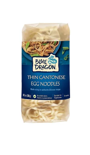 Blue Dragon Nidos finos de fideos de huevo cantonés, 10.58 onzas (paquete de 1) cuatro ingredientes simples | Pre-porciones en 6 nidos | Apto para
