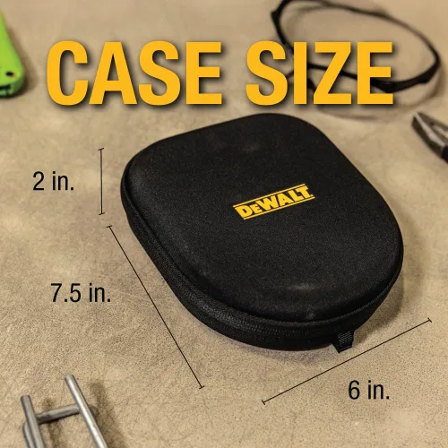 Miniatura 7 de DEWALT Funda protectora resistente para auriculares con banda para el cuello, compacta y ligera con funda rígida para auriculares de EVA