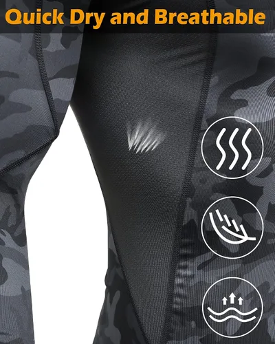 Miniatura 4 de Milin Naco ropa interior de manga larga fresca seca con compresión para hombre paquete de 3