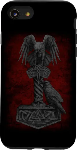 Miniatura 17 de Funda Huginn y Muninn de Mjolnir Odín de Thor para iPhone 14 Mitología nórdica vikinga
