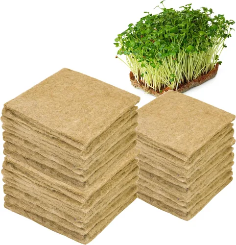 Miniatura 9 de Kit de 64 microverdes, almohadillas hidropónicas de germinación de 5 x 5 pulgadas, alfombrilla de cultivo microverde, producción orgánica