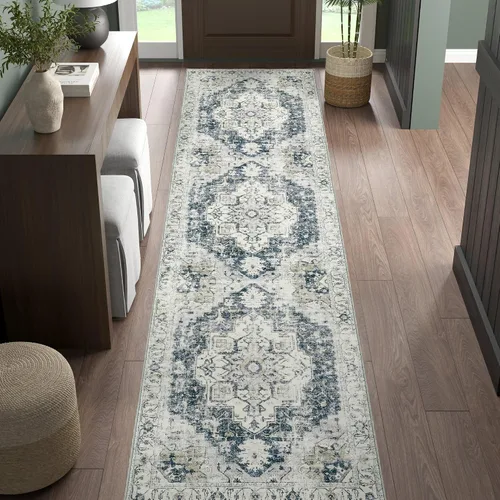 Miniatura 16 de jinchan Alfombra de Área 2x3 pies Alfombra Vintage de Entrada Lavable Bohemia Tapete Interior para Puerta Medallón Floral Tapete Pequeño para Puerta