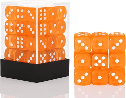 36 Piezas 12mm Juego de Dados Mini de 6 Caras, Juego de Dados D6 de Colores Translúcidos, Juego de Dados Estándar de 6 Caras para Juegos de Mesa,