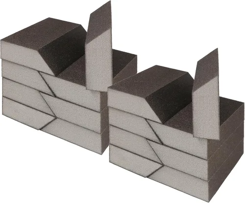 Miniatura 12 de Bloques de lijado en ángulo de grano 180, bloque de arena de esponja fina, lavable y reutilizable, bloque de papel de lija húmedo y seco