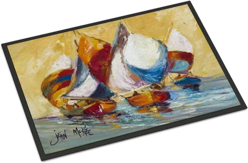 Miniatura 115 de Caroline's Treasures JMK1017JMAT - Tapete de caza de rana garza azul, 24 x 36 pulgadas, tapete para puerta delantera, interior y exterior