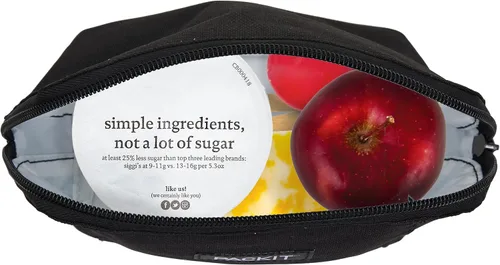 Miniatura 4 de PackIt Bolsa de aperitivos congelable, negra, fabricada con tecnología EcoFreeze plegable, reutilizable, cierre de cremallera que se bloquea en aire