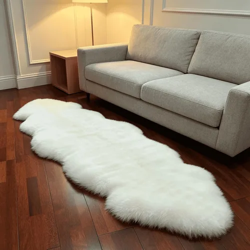 Miniatura 23 de AOGELAN Alfombra de oveja genuina de alta calidad, piel de oveja auténtica, esponjosa, esponjosa, de piel de cordero para niños, dormitorio, sofá