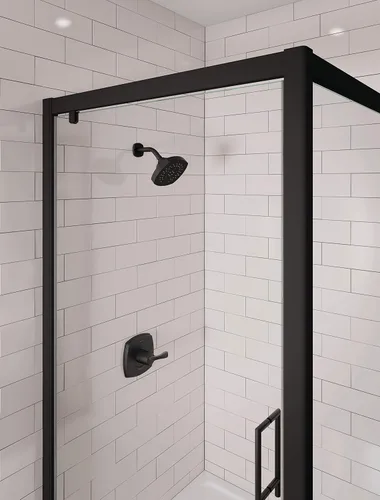 Miniatura 2 de Delta Faucet Stryke Serie 14 - Grifo de ducha de una sola función, kit de molduras de ducha, cabezal de ducha H2Okinetic de un solo rociador, negro