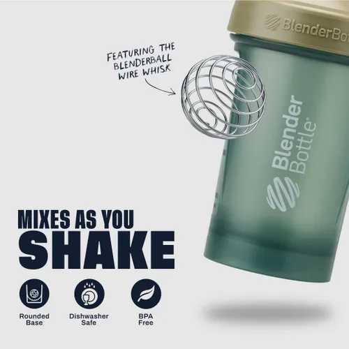 Miniatura 3 de BlenderBottle Classic V2 - Botella mezcladora perfecta para batidos de proteínas y preentrenamiento, 4 onzas, color marrón completo Canela