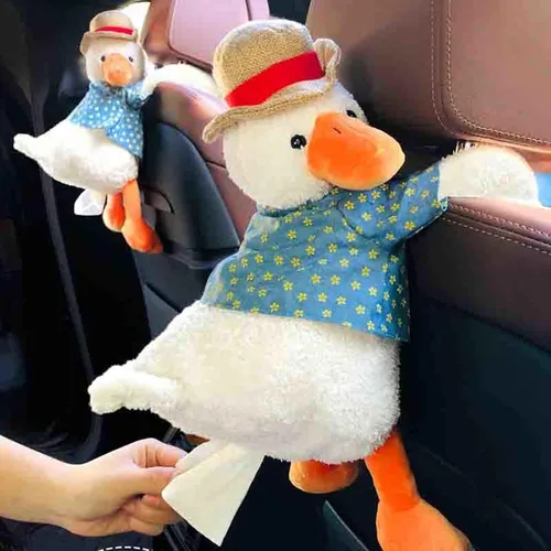 Miniatura 4 de TITA-DONG Lindo soporte de papel de pato para automóvil, caja de pañuelos creativa a tope de pato, divertida caja de almacenamiento de papel