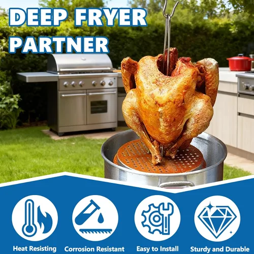 Miniatura 5 de Kit de soporte para freidora de pavo SafBbcue Soporte vertical para asar pollo con estante para pollo Asador con soporte para pavo Kit de accesorios
