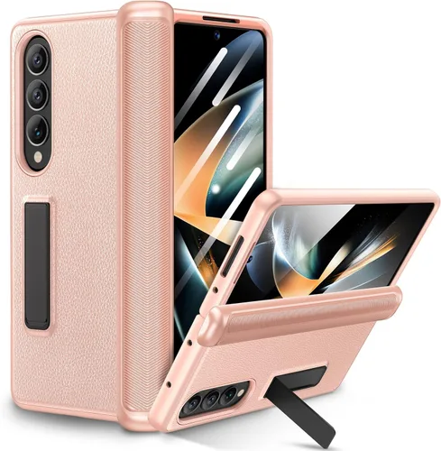 Miniatura 12 de Ruky - Funda para Galaxy Z Fold 4 con protección de bisagra, color negro Fundas de cuerpo completo con soporte magnético y protector de pantalla