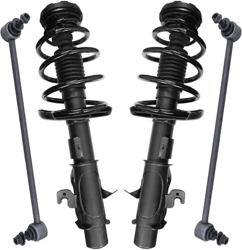Miniatura 51 de Detroit Axle - Kit de 4 barras estabilizadoras delanteras para Ford F-150 2021 2022 2023 2024, 2 puntales con resorte helicoidal, 2 eslabones