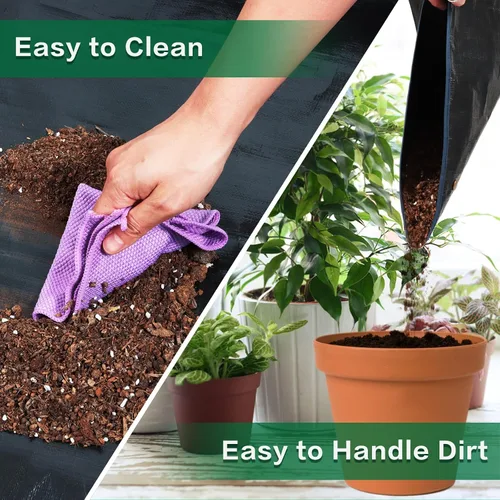 Miniatura 6 de Tapete de trasplante de plantas de 26.8 x 26.8 pulgadas, impermeable, tapete de trasplante para suculentas, tapete portátil de riego de jardinería