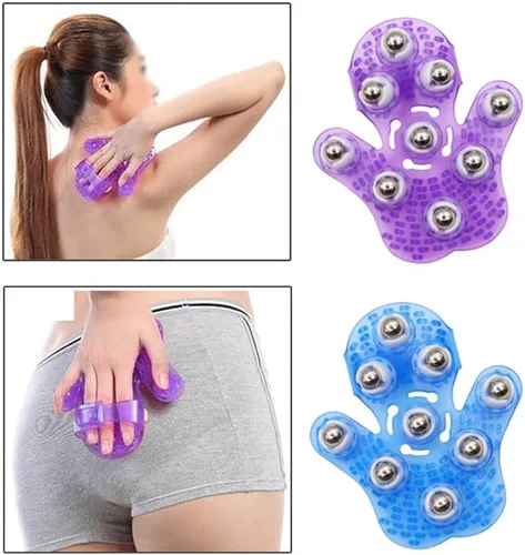 Miniatura 4 de Guante de masaje corporal con bola rodante, anticelulítico, alivio del dolor muscular, masajeador relajante para cuello, espalda, hombros, glúteos