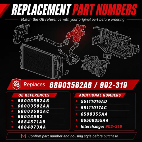 Miniatura 4 de Carcasa de termostato de aluminio para Dodge Journey Avenger calibre 2007-2020, Jeep Compass Patriot, Chrysler 200 Sebring 1.8L 2.0L 2.4L, reemplaza