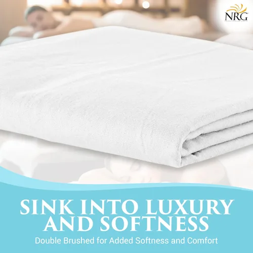 Miniatura 4 de NRG - Sábanas planas de franela de lujo para mesa de masaje – Ropa de cama de masaje 100% franela de algodón – 160 GSM, 200 hilos – Algodón suave
