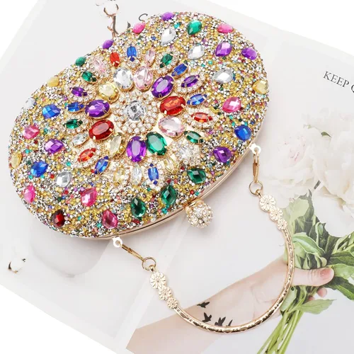 Miniatura 7 de COAIMANEY Bolso de mano con purpurina brillante para mujer, bolso de hombro para boda, fiesta, baile de graduación