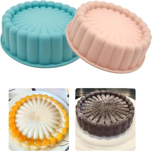 Miniatura 9 de 3 moldes de silicona en forma de corazón, moldes antiadherentes de silicona para tartas de 3 capas para hornear, moldes para tartas de queso