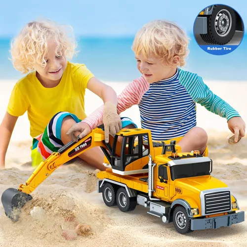 Miniatura 6 de Bstoyder Juguetes para niños de 3, 4, 5, 6, 7, 8 años, gran camión excavadora con luces, sonidos, camión juguete de fricción para niños pequeños
