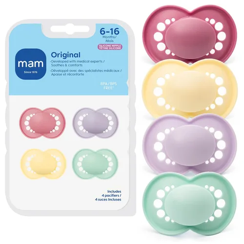 Miniatura 8 de MAM Chupete mate original para bebé, forma de pezón que ayuda a promover un desarrollo oral saludable, estuche esterilizador, 6-16 meses
