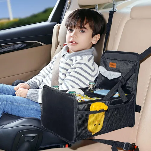 Organizador de automóvil para niños, organizador de automóvil fácil de alcanzar y almacenamiento para asiento trasero entre asientos con caja de