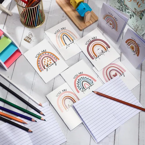 Miniatura 4 de Fumete 30 mini diarios motivacionales a granel, cuadernos de bolsillo de arco iris, pequeños bloc de notas inspiradores, divertidos bloc de notas