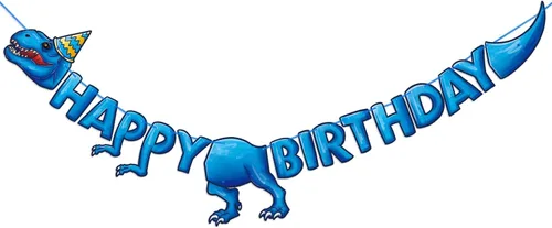 WERNNSAI Cartel de fiesta de feliz cumpleaños – Cartel de cumpleaños de dinosaurio para decoración de fiesta de niños, suministros de decoración
