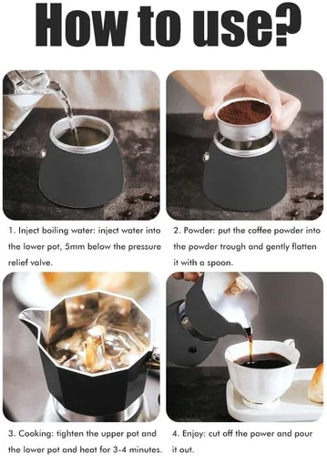 Miniatura 8 de Máquina de café expreso, 5.1 fl oz/10.1 fl oz, portátil, de aluminio, máquina de café expreso doméstico, olla de extracto frío para hacer café