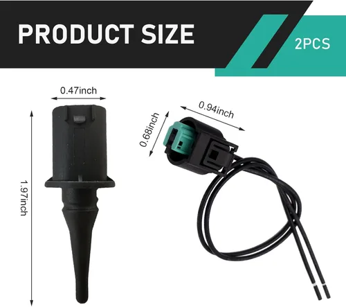 Miniatura 2 de 2 piezas de sensor de temperatura del aire ambiente exterior y kit de enchufe, conector de sensor de temperatura ambiente directo de importación