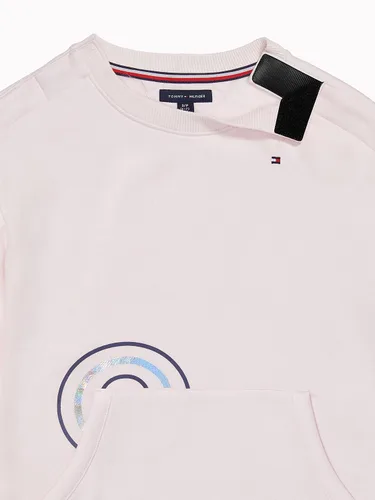 Miniatura 3 de Tommy Hilfiger Vestido tipo sudadera adaptable para niña con cierre de velcro en los hombros
