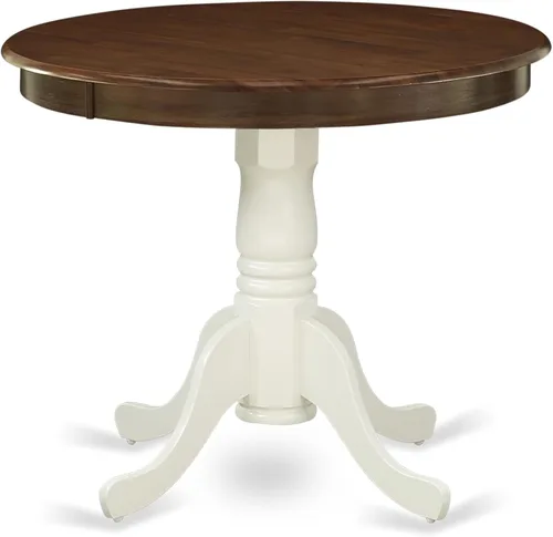 Miniatura 15 de East West Furniture AMT-ABC-TP - Mesa de cocina moderna y antigua, mesa de comedor redonda con base de pedestal, 36 x 36 pulgadas, crema