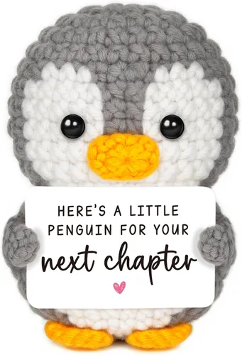 Miniatura 12 de Regalos de 1 año para aniversario de novio, novia, pingüino de ganchillo hecho a mano