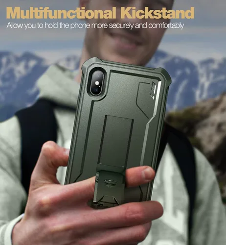 Miniatura 5 de Dexnor Funda para iPhone Xs Max, [Protector de pantalla y soporte integrados] Protección de grado militar resistente a prueba de golpes para iPhone