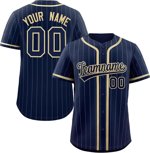 Miniatura 35 de Camiseta de béisbol de rayas finas personalizada hipster hip hop, camisetas deportivas con nombre y número del equipo personalizado para hombres