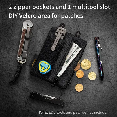 Miniatura 3 de VIPERADE VE18-S Bolsa pequeña EDC, organizador de bolsillo EDC mini para hombres, organizador de bolsillo EDC, bolsa multiherramienta con 3 ranuras