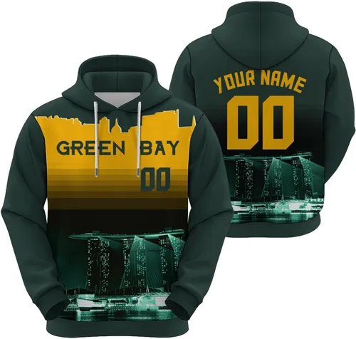 Miniatura 27 de Custom Football Hoodies City Night Skyline Personalized Sweatshirt Name Number Fan Gift Pullover for Men Women Youth