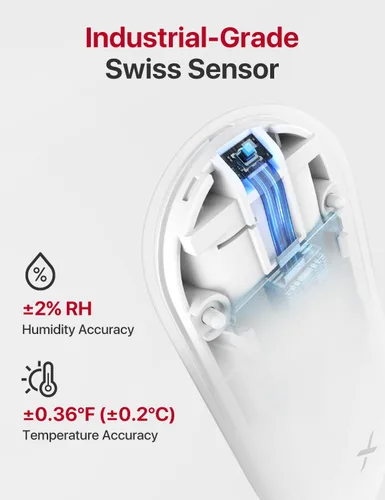 Miniatura 4 de X-Sense - Termómetro higrómetro Wi-Fi para interiores, requiere estación base Sensor de temperatura inteligente para casa, dormitorio, bodega