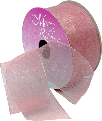 Miniatura 30 de Morex Ribbon 91803/100-609 Cinta de nailon Organdy, 5/8 pulgadas por 100 yardas, color rojo